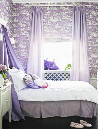 田园风格小清新紫色卧室设计