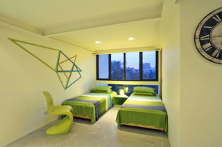 现代简约风格可爱绿色儿童房效果图