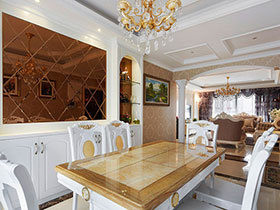 高贵大气的客厅 17张简欧餐桌设计图