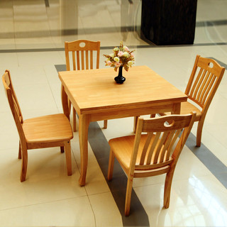 欧式风格原木色实木餐桌效果图
