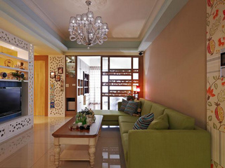 美式风格原木色客厅家具图片