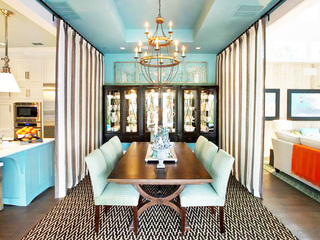 美式风格小清新蓝色餐厅装潢