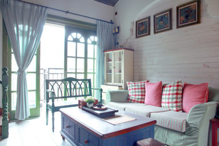 地中海风格蓝色客厅茶几效果图