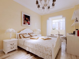 简洁白色卧室床图片