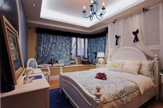 地中海风格两室一厅浪漫15-20万90平米卧室婚房设计图