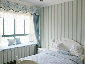 壁纸营造温馨氛围 18个条纹卧室背景墙设计