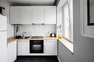 混搭风格单身公寓灰色厨房改造