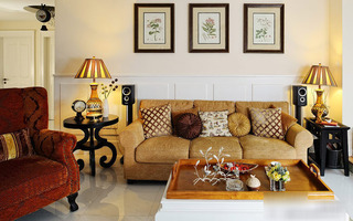 美式风格二居室温馨客厅沙发沙发效果图