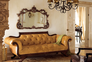 欧式风格黄色沙发背景墙设计