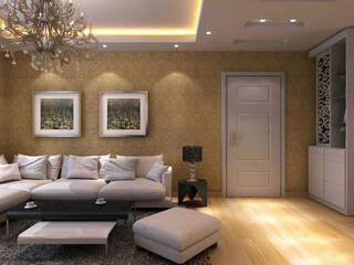 欧式风格黄色沙发背景墙装修效果图