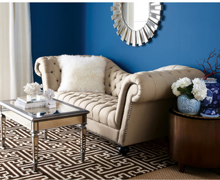 欧式风格蓝色沙发背景墙设计图纸