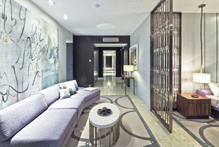新中式风格实用客厅过道设计图纸