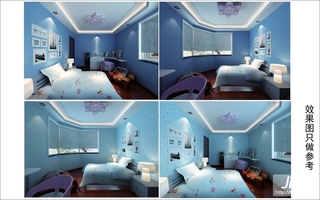 温馨的蓝，梦幻的卧室装修效果图
