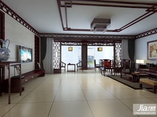 红白色系 极尽奢华的中式客厅装修效果图