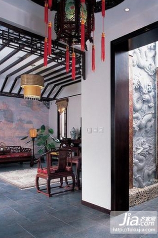 珠江国际欧美风情三居室装修效果图