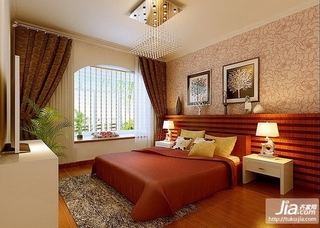 暖色调时尚温馨的中式卧室设计装修图片