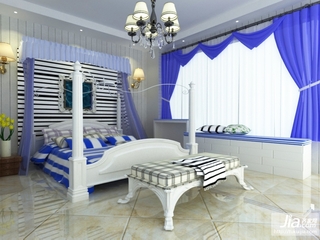 浪漫地中海 温馨蓝色的卧室效果图装修效果图