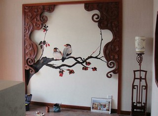 中式风格古典手绘墙设计