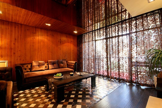 美式风格红色沙发背景墙装修效果图