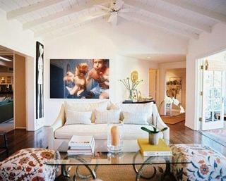 美式风格黑白沙发背景墙设计图