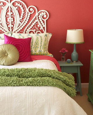 欧式风格红色卧室背景墙设计