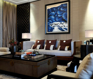 现代简约风格二居室时尚黑白客厅沙发沙发效果图