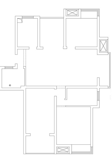 ,二居室装修,现代简约风格,黑白,时尚,户型图