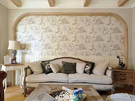 花色壁纸设计 17张田园沙发背景墙设计图