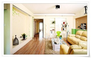 简约风格三居室小清新130平米客厅设计图