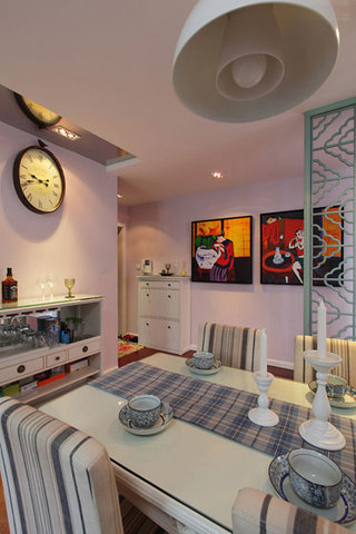 新古典风格三居室温馨100平米餐桌效果图