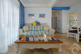 地中海风格三居室小清新90平米沙发图片