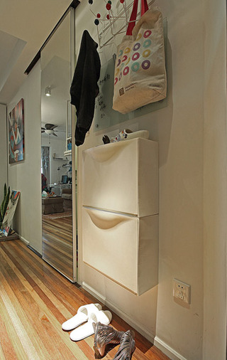 现代简约风格一居室小清新5-10万50平米鞋柜旧房改造设计图纸