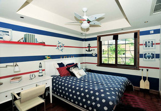 美式风格实用卧室背景墙设计图纸