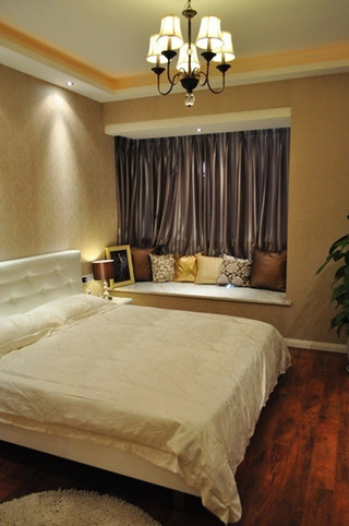 简约风格二居室时尚10-15万90平米卧室设计