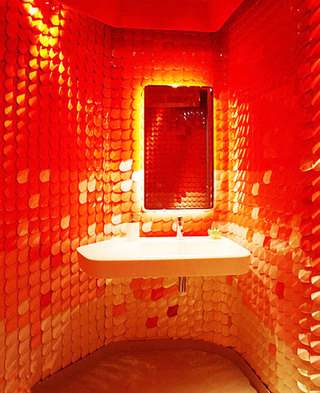 现代简约风格红色卫浴间瓷砖瓷砖图片