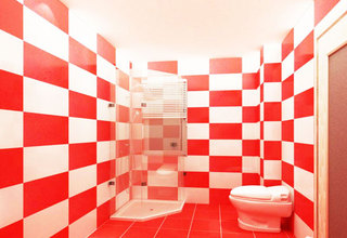 现代简约风格红色卫浴间瓷砖瓷砖效果图