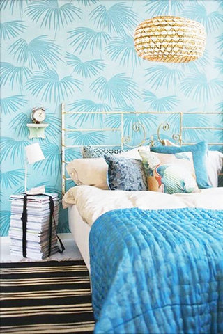 蓝色卧室壁纸壁纸图片