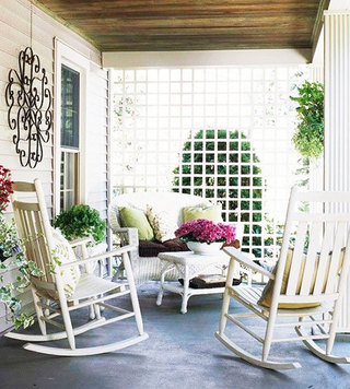 舒适白色花园沙发效果图