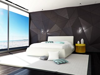 现代简约风格时尚卧室背景墙装修图片