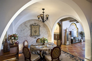 地中海风格三居室100平米餐厅设计图纸