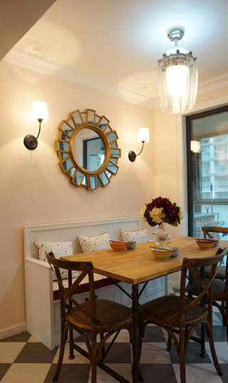 混搭风格二居室温馨90平米餐厅设计