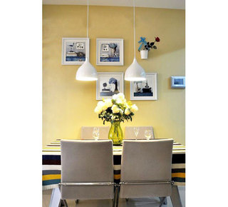 现代简约风格黄色餐厅设计图