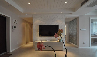 北欧风格二居室简洁10-15万130平米电视背景墙装修效果图