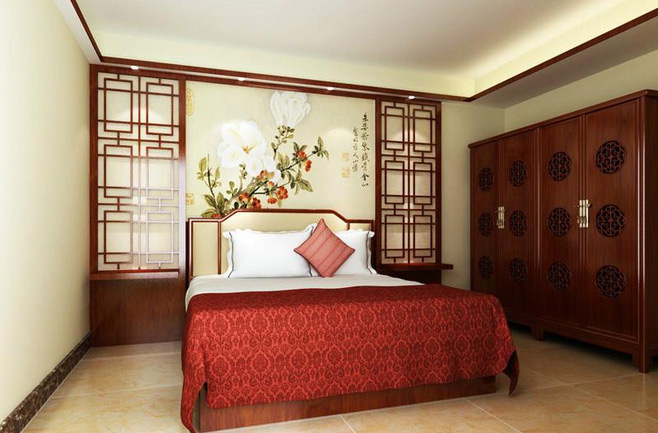 中式铺床床单包角图片