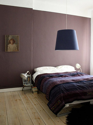 灰紫色卧室背景墙效果图