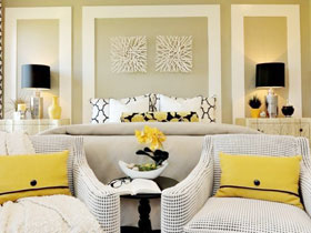 清新柠檬黄点缀 13款卧室背景墙设计