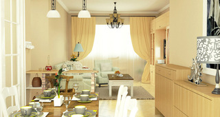 黄色客厅窗帘设计图片