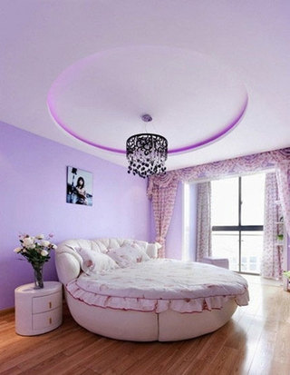 现代时尚紫色卧室效果图