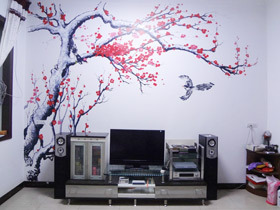 艺术手绘墙 11款手绘电视机背景墙