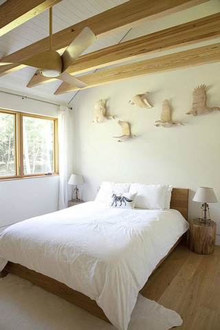日式白色原木色卧室效果图